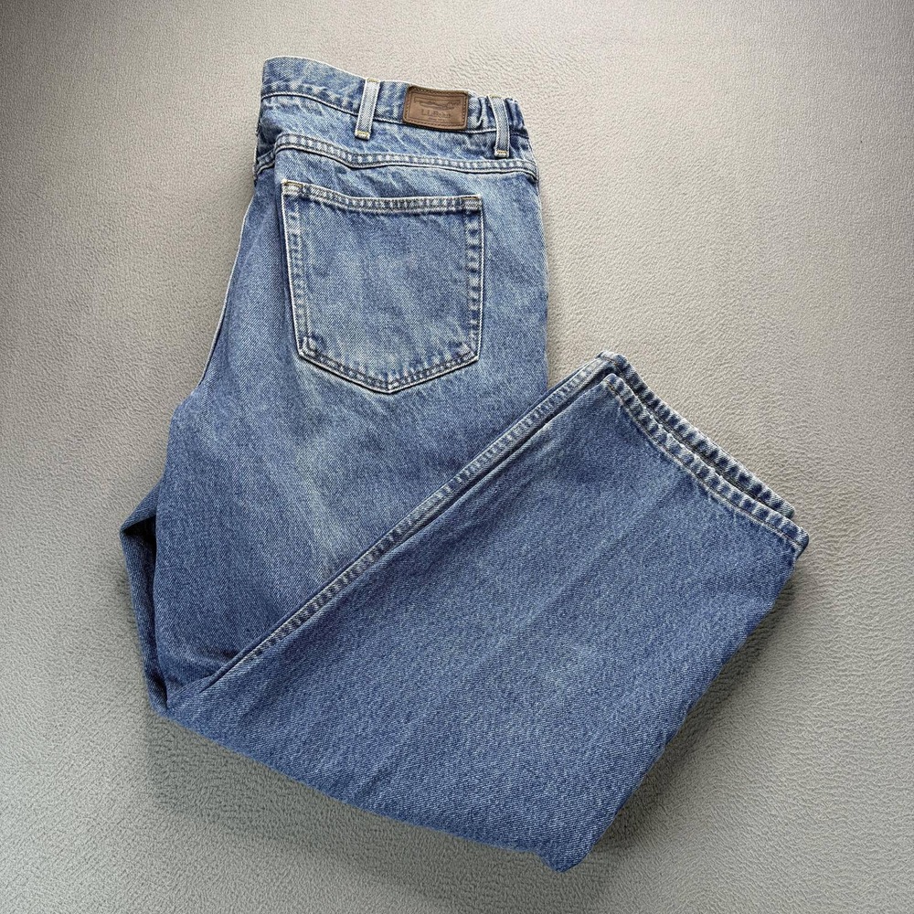 LL Bean Comfort Waist Jeans Men 40x29(FIT 38x28) Blue Relaxed Straight Leg Denim